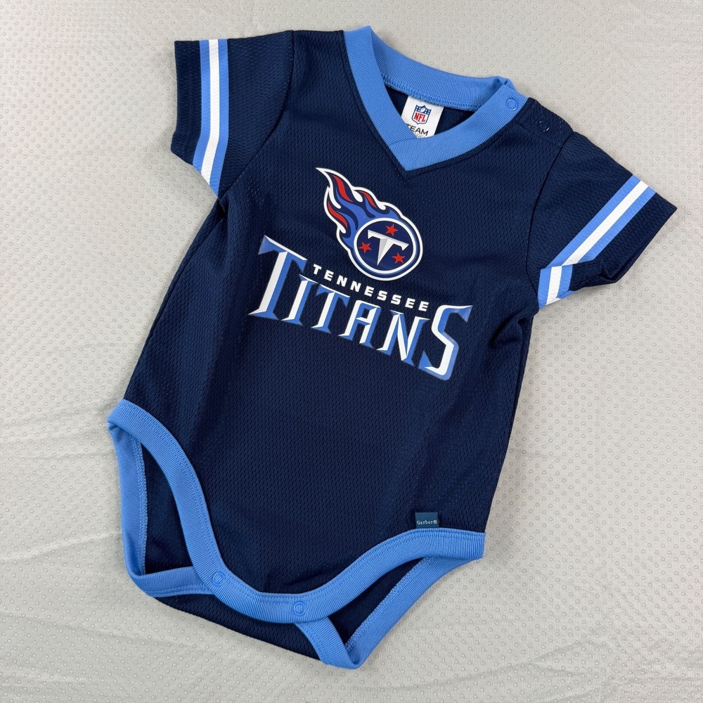 NFL Team Apparel Gerber Tennessee Titans Baby Onesie Jersey Bodysuit 3-6 Months